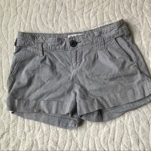 American Eagle Navy + White Pinstripe Shorts